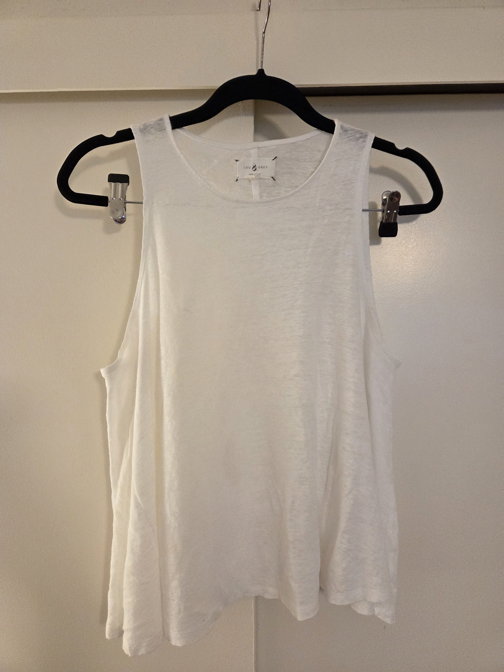 Lou & Grey, Med, White Linen Swing Tank